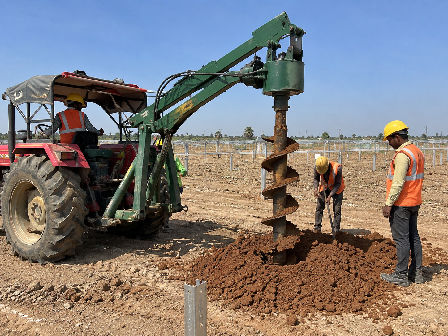 Tractor Auger and DTH Hole Work
